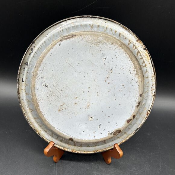 Enamel Pie Plate Vintage Graniteware 10 inch (B) - Picture 2 of 2